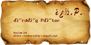 Ördög Péter névjegykártya